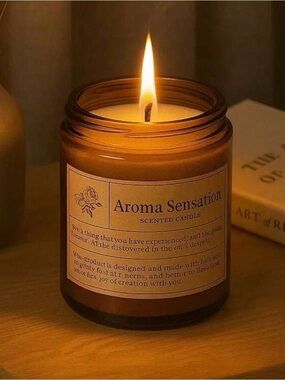 Aroma Sensation Scented Candle — Amber Brown